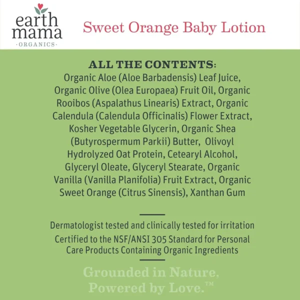 Earth Mama Baby Lotion, Sweet Orange, 8 Fluid Ounce (Pack of 3) - Image 3