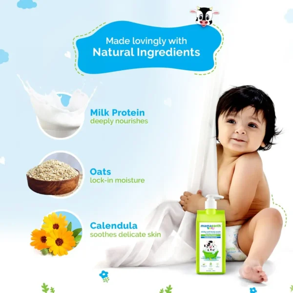 MAMAEARTH Milky Soft Baby Body Wash | with Oats, Milk & Calendula - Image 3