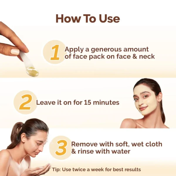 MAMAEARTH Ubtan Face Pack with Turmeric & Saffron | De-Tan Mask to Remove Tanning & Restores Natural Glow - Image 3