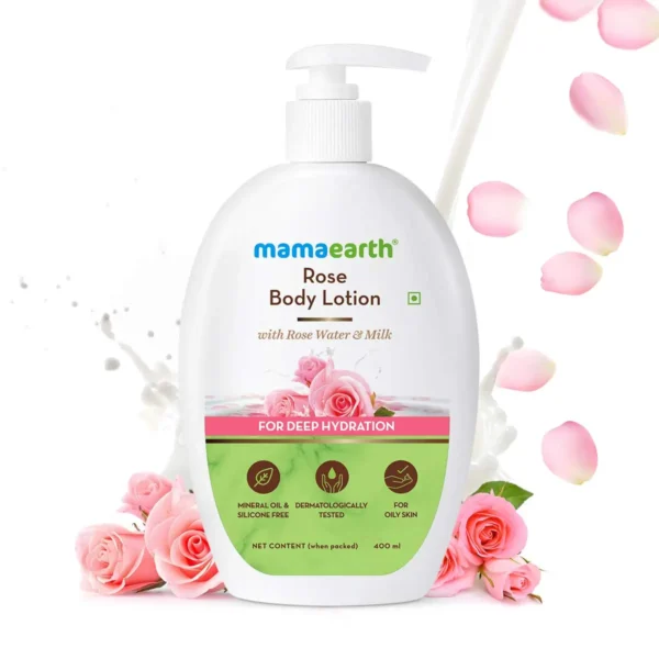Mamaearth Rose Body Lotion for Oily Skin | Deep Hydration with Rose Water & Milk - Image 3